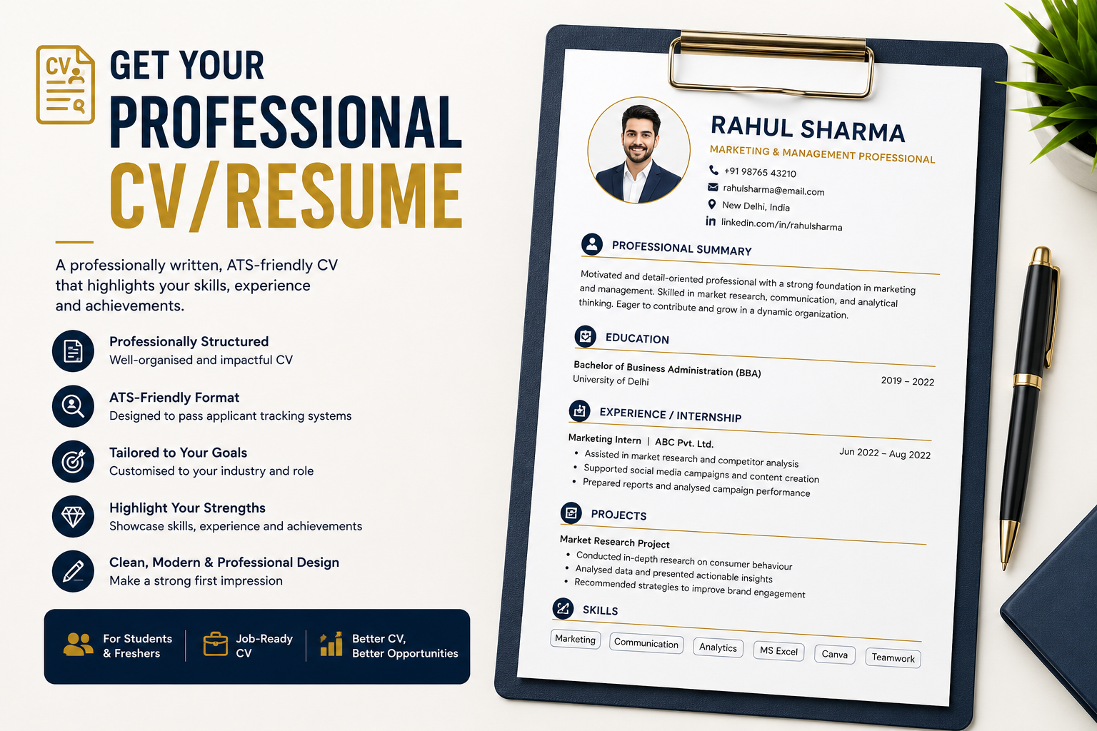 Get Your Professional CV/Resume