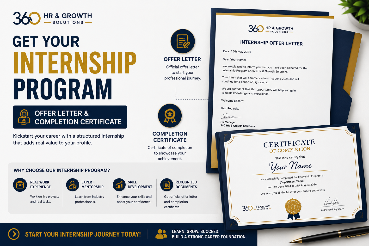 Internship Program - Offer Letter & Completion Certificate